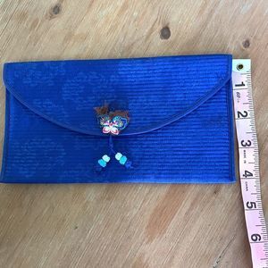 Royal blue Asian print wallet